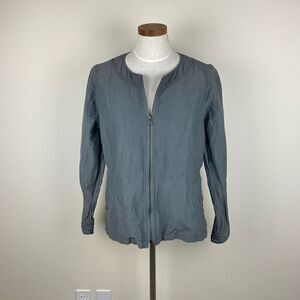 Eileen Fisher Graphite Roundneck Full-Zip Jacket